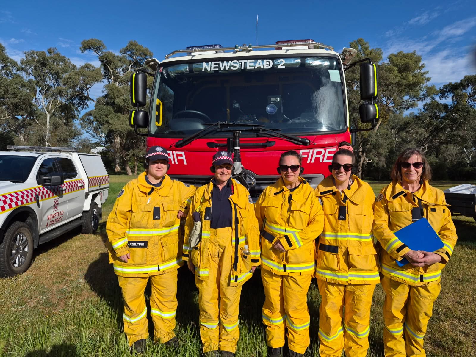 All-women crew with Newstead Tanker 2 at a Strathloddon Group Training Exercise in 2025